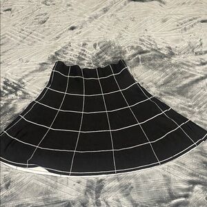 Classic Conceps  Black and White Windowpane Skirt